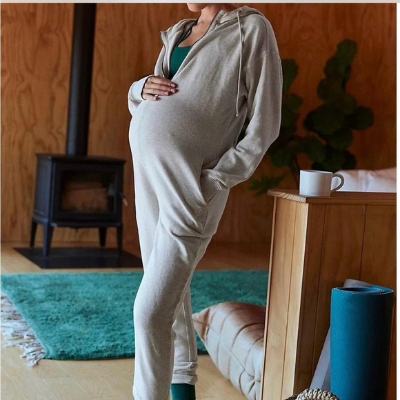 FREE PEOPLE | Cozy Gray Maternity Long Sleeve Onesie Small NWT - Picture 2 of 10